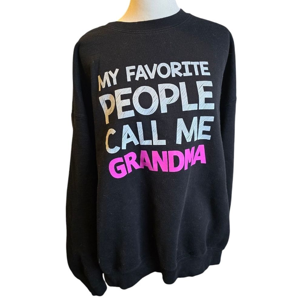 Black and Pink 'Grandma' Sweater XL